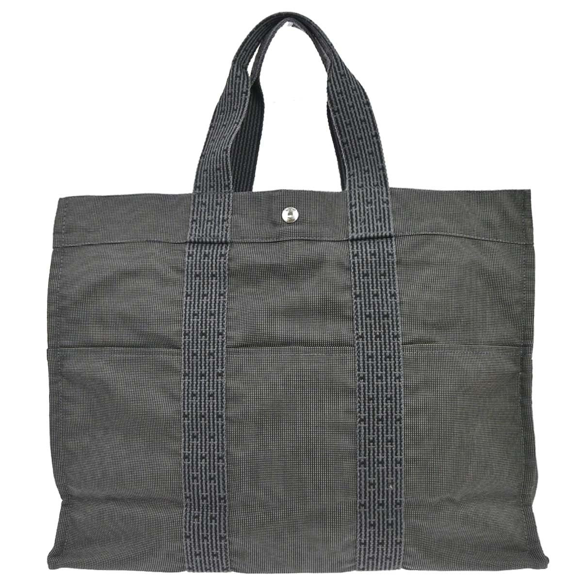 Hermes Fourre Tout Toile Gray Polyamide Tote Bag Bag (Pre-Owned)