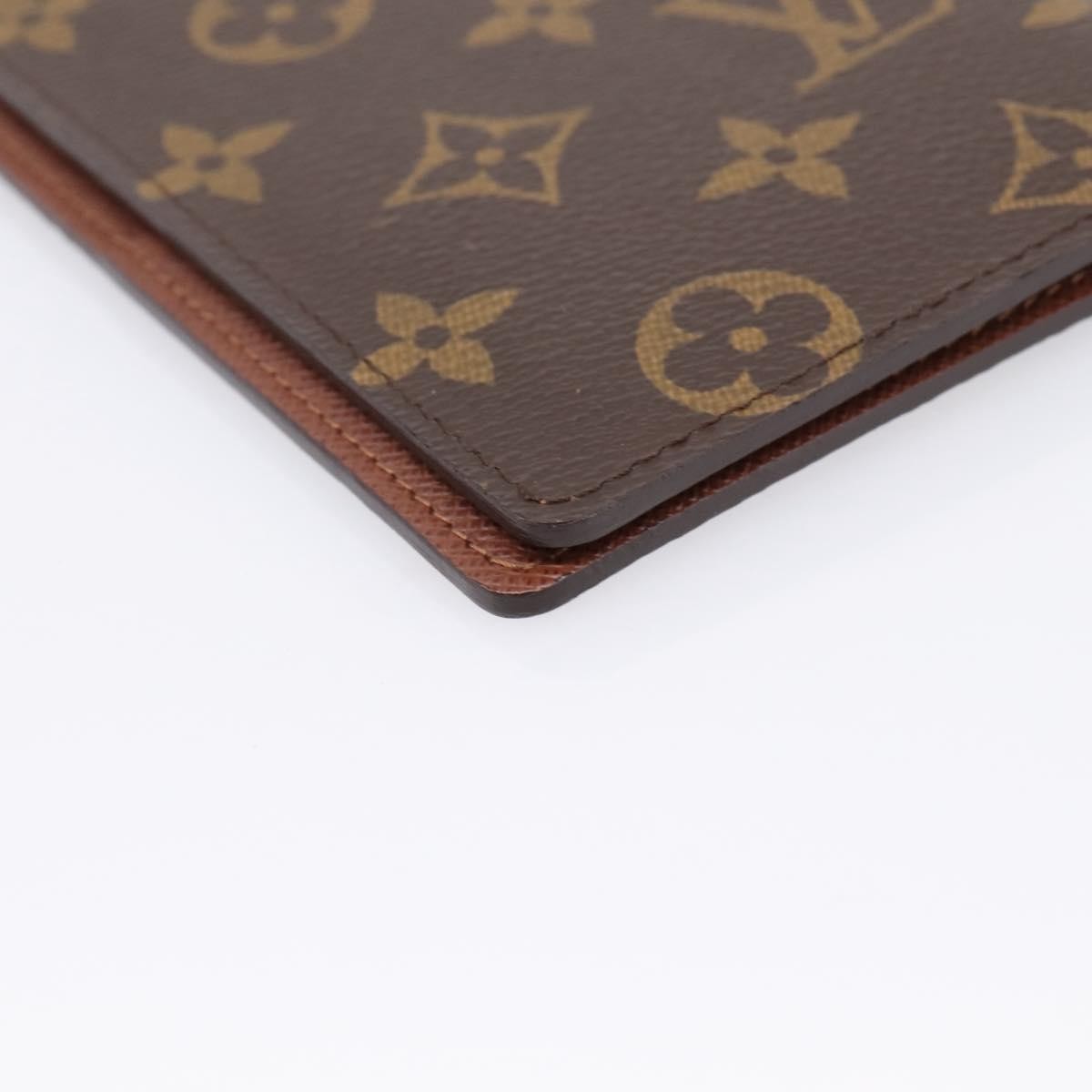 Louis Vuitton Porte Valeurs Checkbook Monogram Canvas Brown Canvas Wallets Accessory (Pre-Owned)