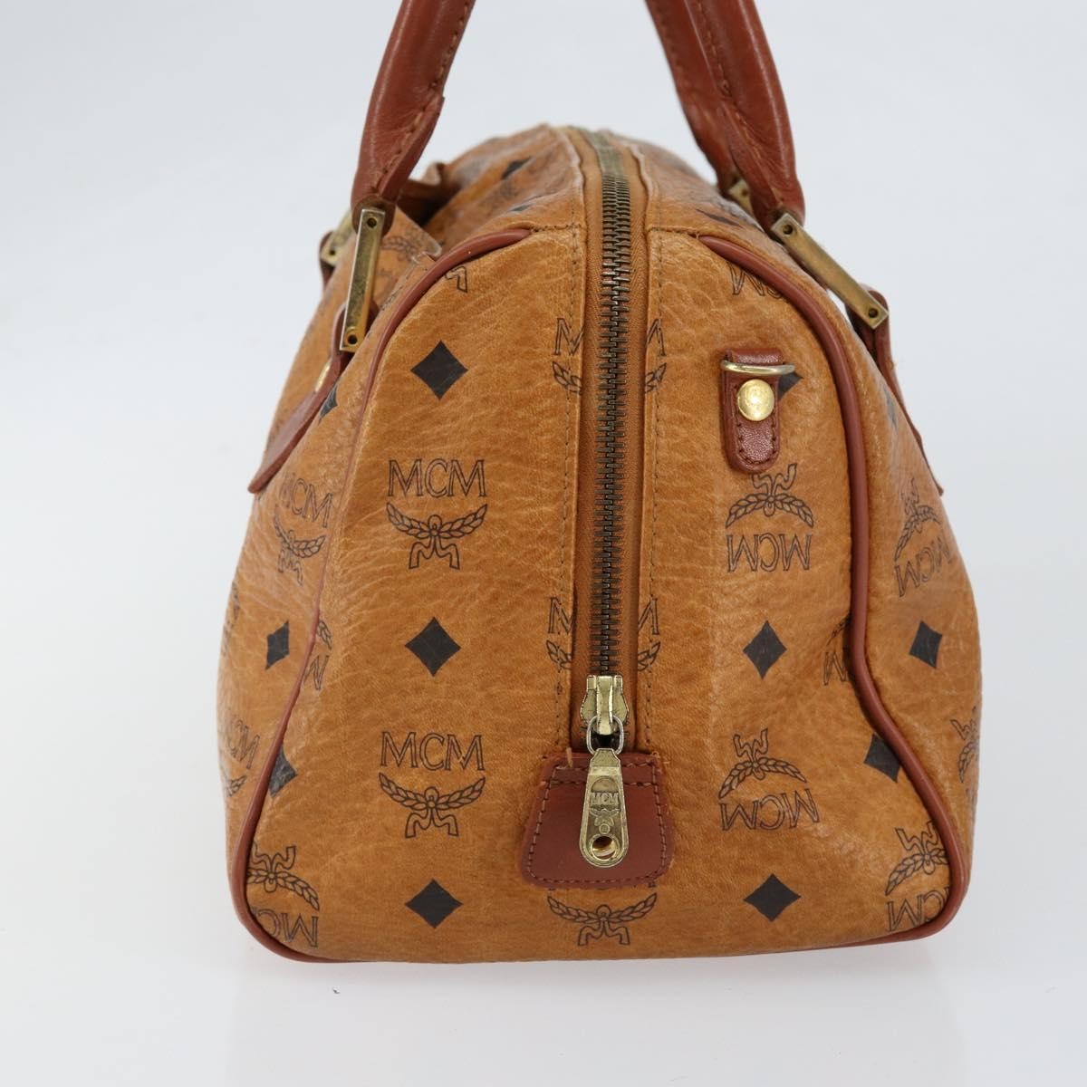 MCM Visetos Logogramme Canvas And Leather Brown Canvas Handbag (Pre-Owned)