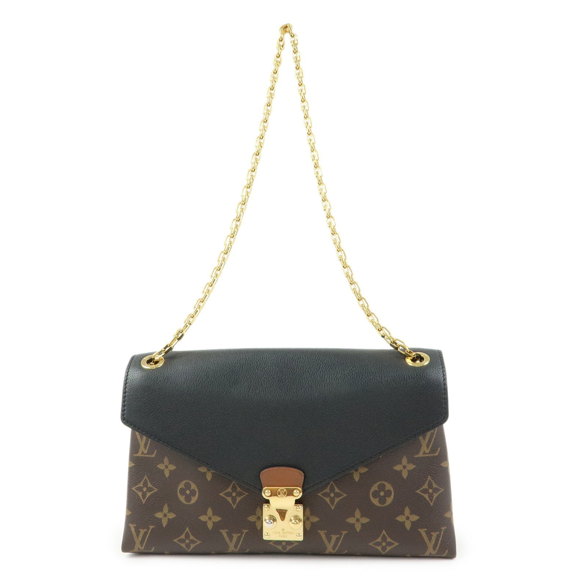 Louis Vuitton Pallas Chain Monogram Canvas And Calfskin Brown Canvas Shoulder Bag Bag (Pre-Owned)
