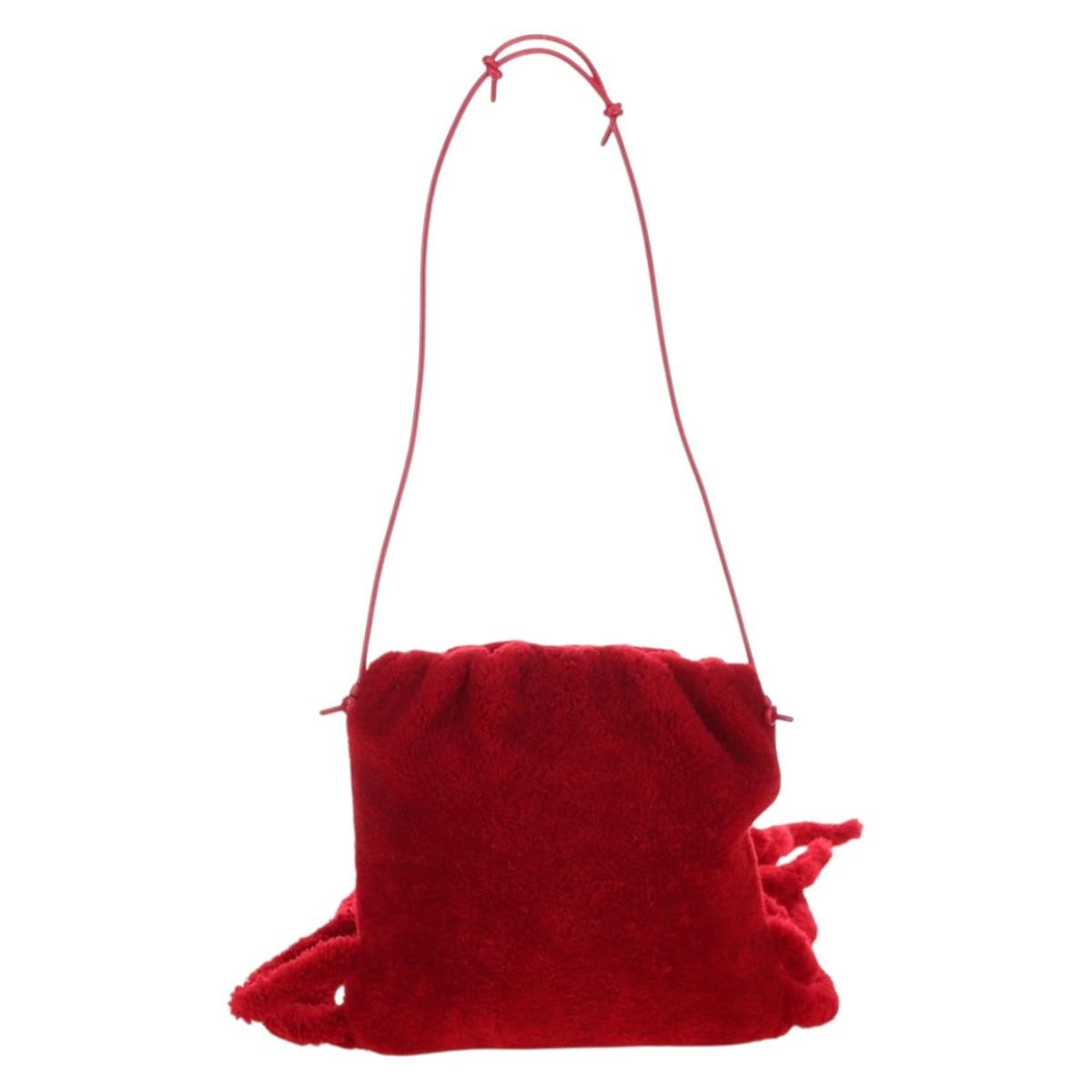 Bottega Veneta The Fringe Leather Red Textile Clutche & Pouche Bag (Pre-Owned)