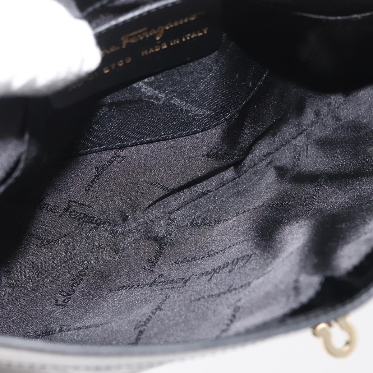 Salvatore Ferragamo Gancini Patent Leather Black Patent_Leather Shoulder Bag Bag (Pre-Owned)