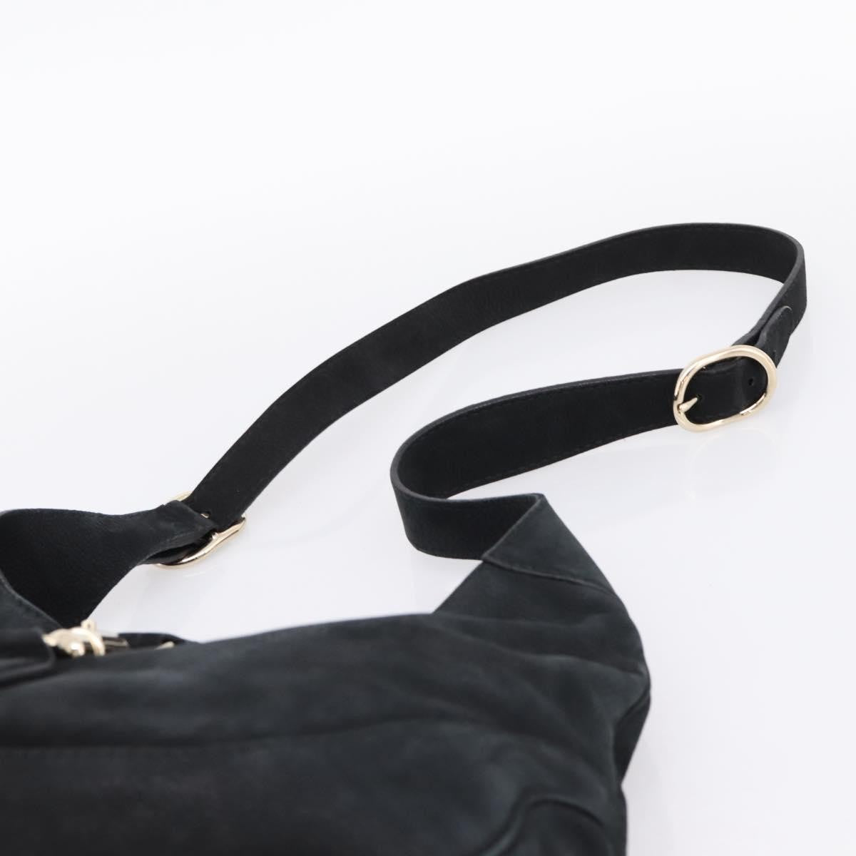 Gucci Jackie O Suede Black Leather Handbag (Pre-Owned)