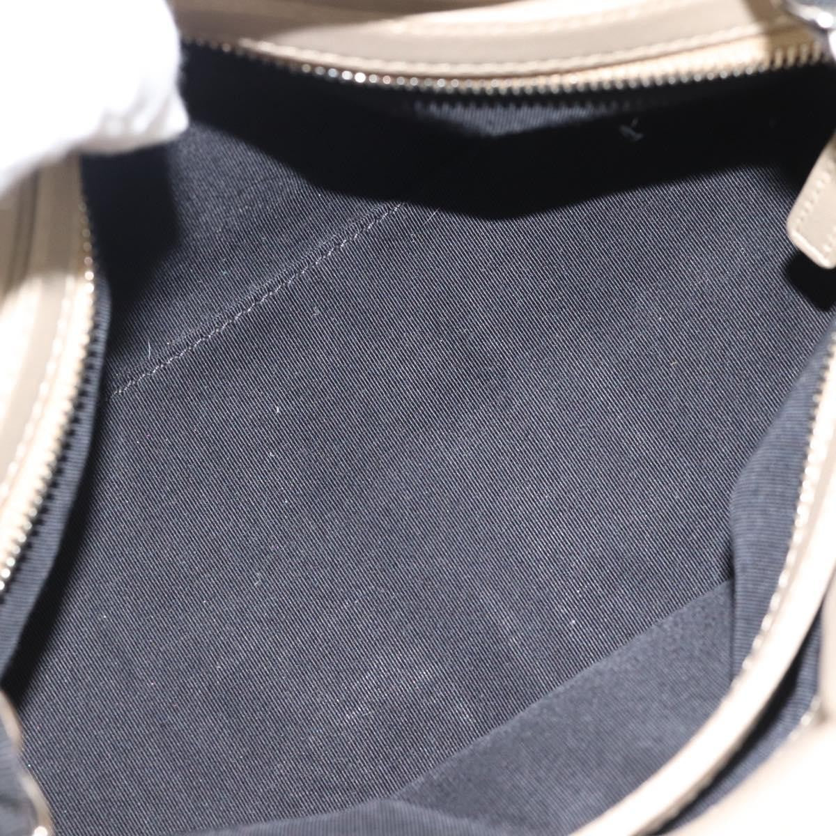 Chanel Just Mademoiselle Quilted Patent Beige Patent_Leather Handbag (Pre-Owned)