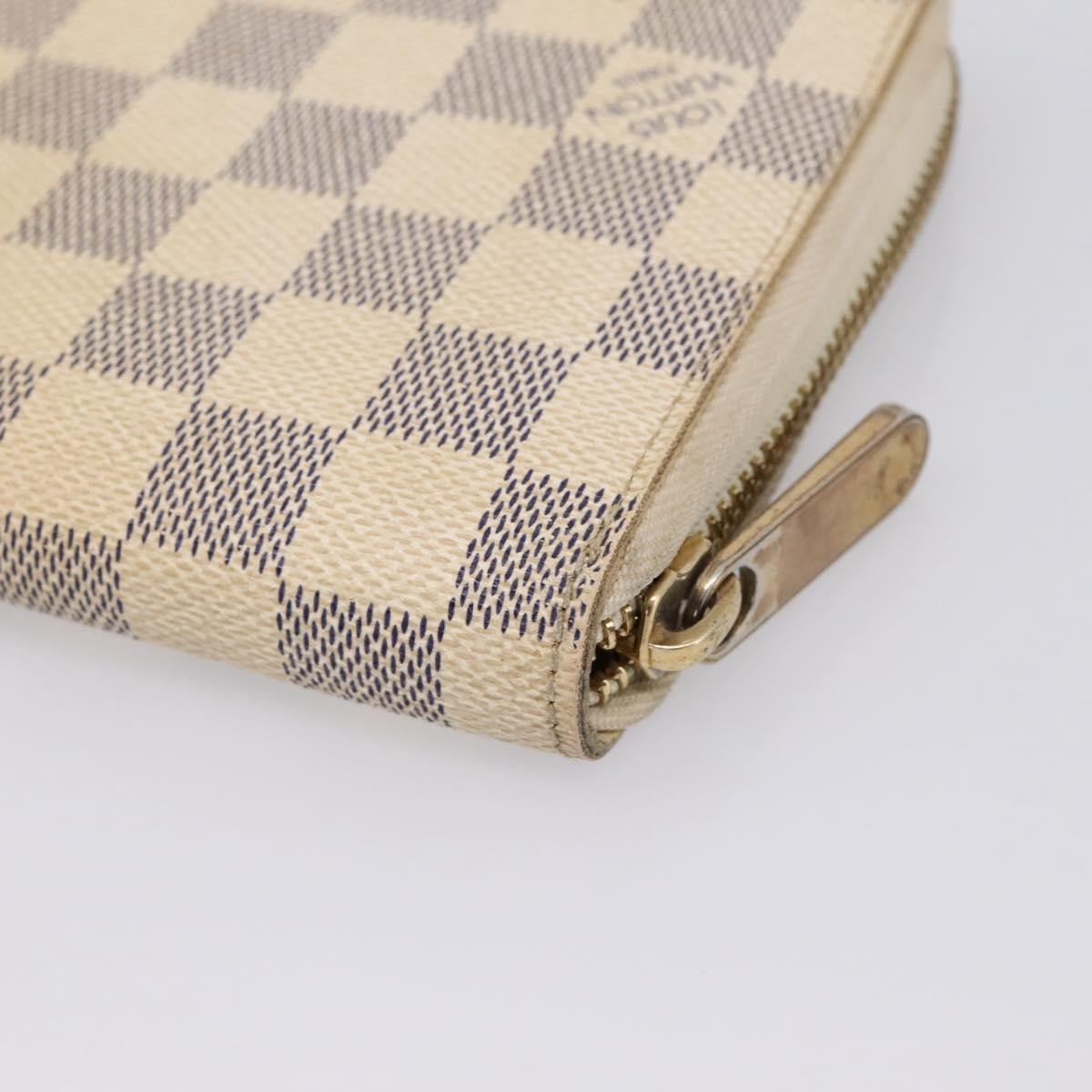 Louis Vuitton Zippy Organizer Damier White Canvas Wallets Accessory (Pre-Owned)