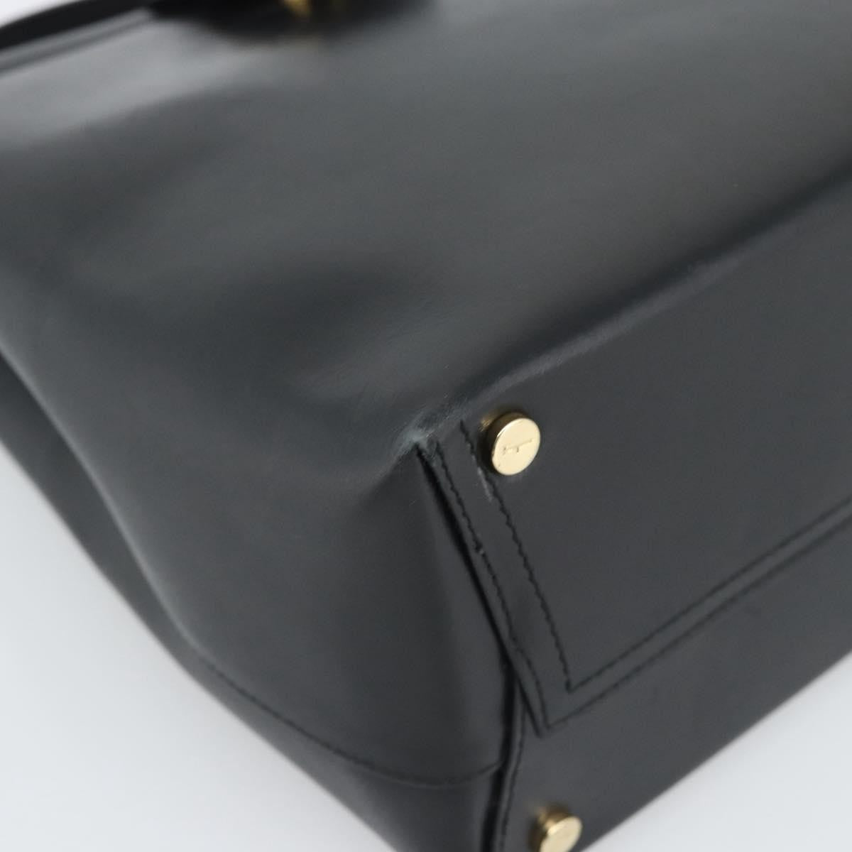 Salvatore Ferragamo Vala Leather Black Leather Shoulder Bag Bag (Pre-Owned)