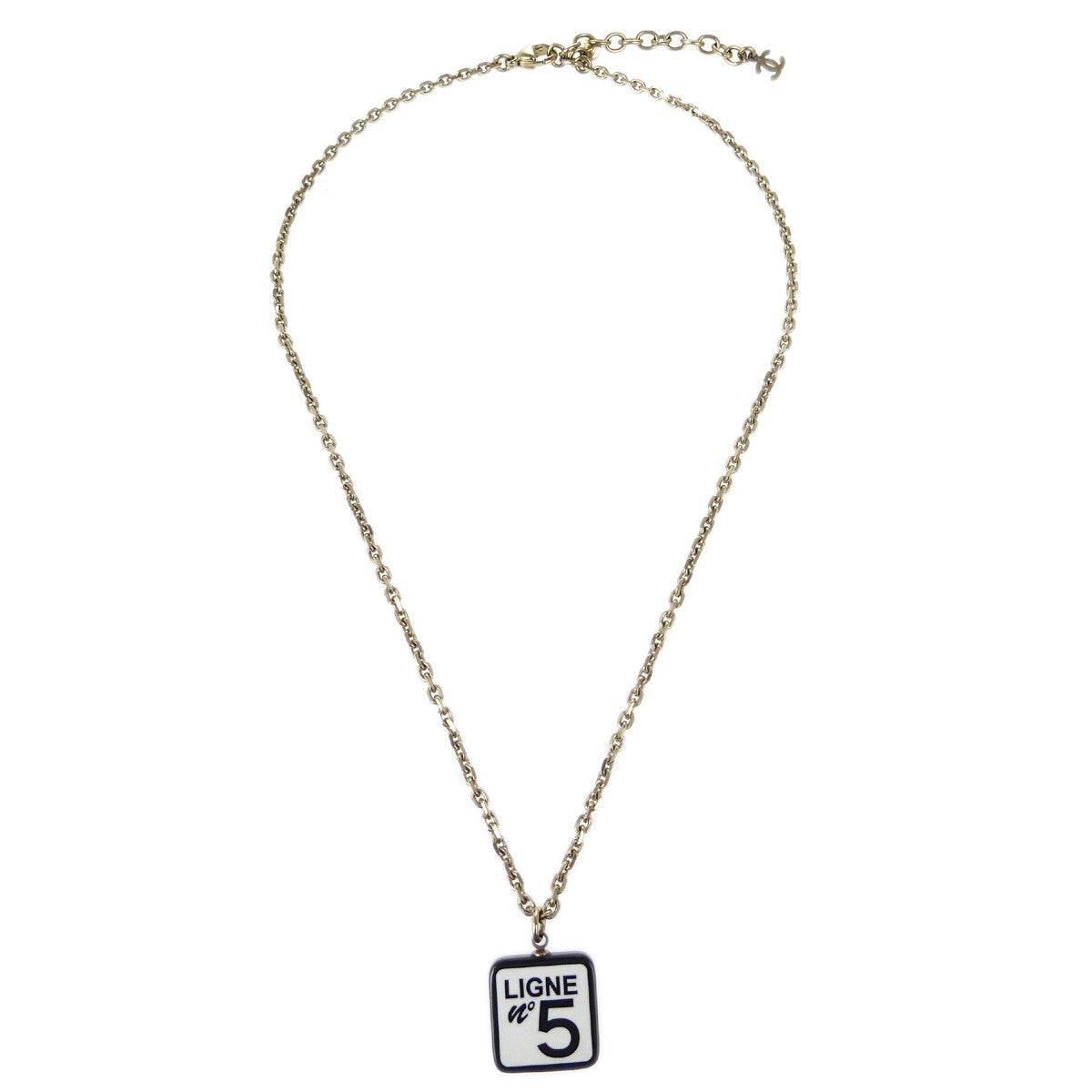 Chanel Cc No.5 Pendant Metal Gold Gold_Plated Necklace Jewelry (Pre-Owned)