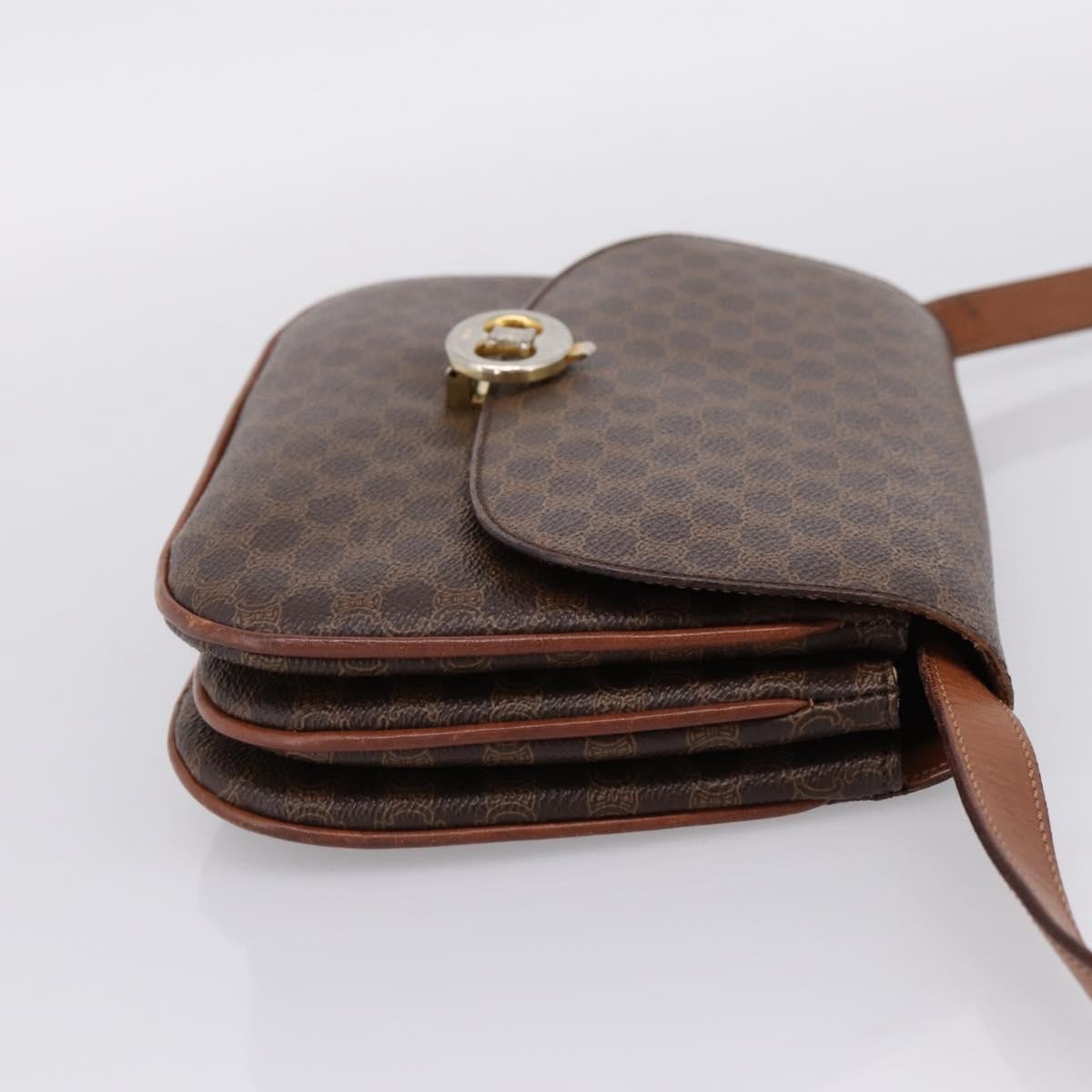 Celine Vintage Macadam Canvas And Leather Brown Pvc Shoulder Bag Bag (Pre-Owned)