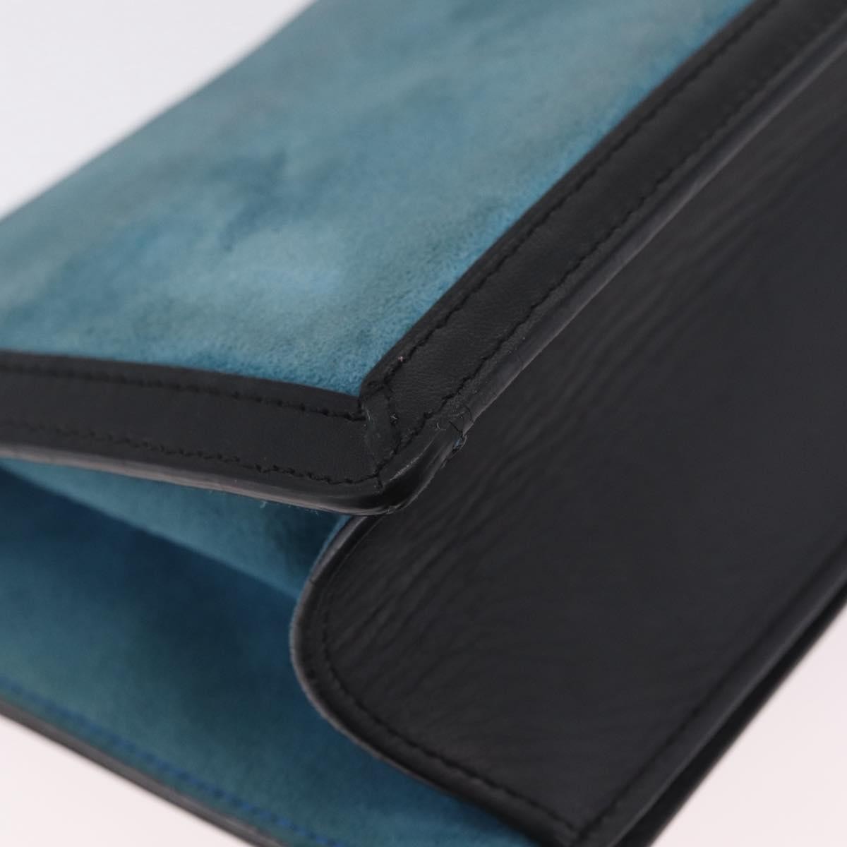 Loewe Barcelona Suede With Leather Blue Suede Shoulder Bag Bag (Pre-Owned)