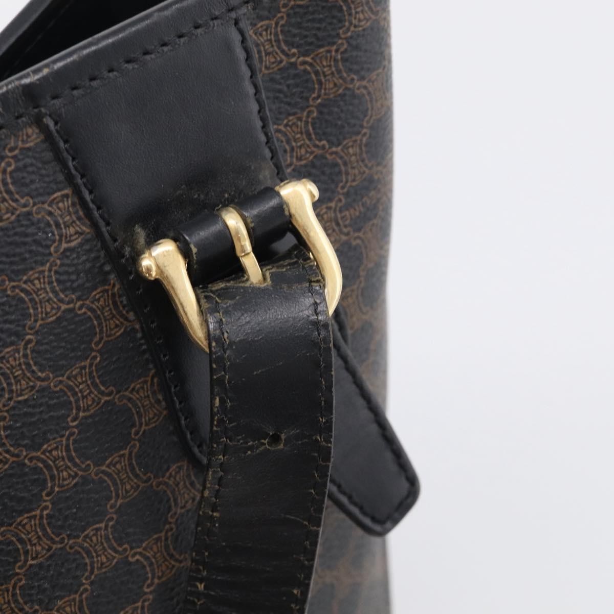 Celine C Macadam Tote Pvc Leather/ Macadam Canvas Black Canvas Shoulder Bag Bag (Pre-Owned)