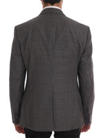 Dolce & Gabbana Sleek Gray Checkered Wool Men's Blazer