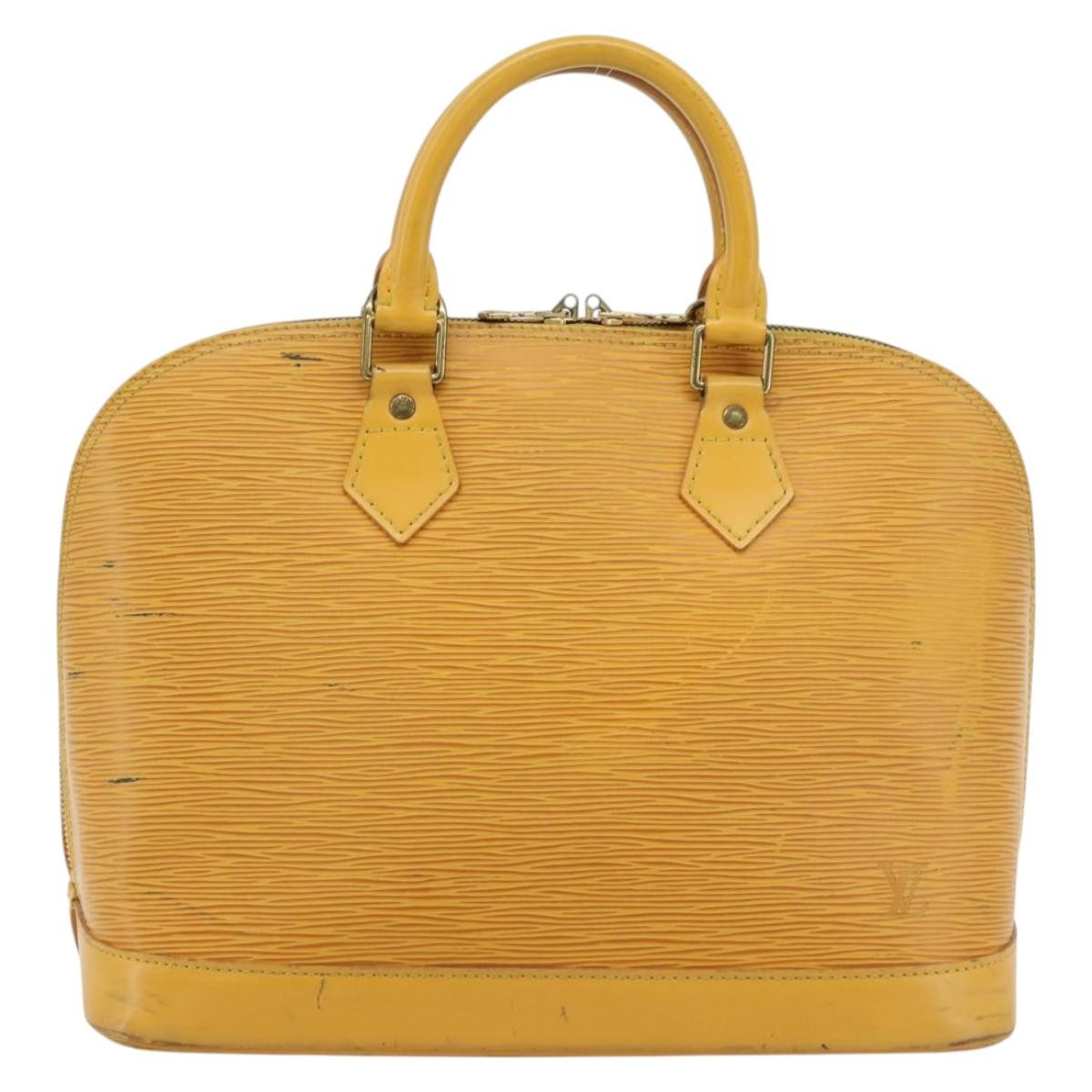 Louis Vuitton Alma Epi Leather Yellow Leather Handbag (Pre-Owned)