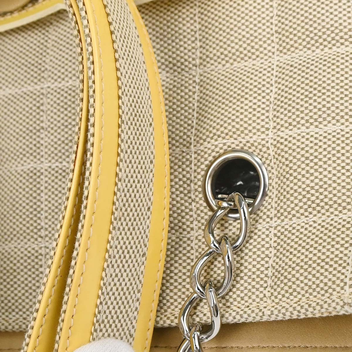 Chanel Camellia No.5 Chocolate Bar Canvas Black Canvas Tote Bag Bag (Pre-Owned)