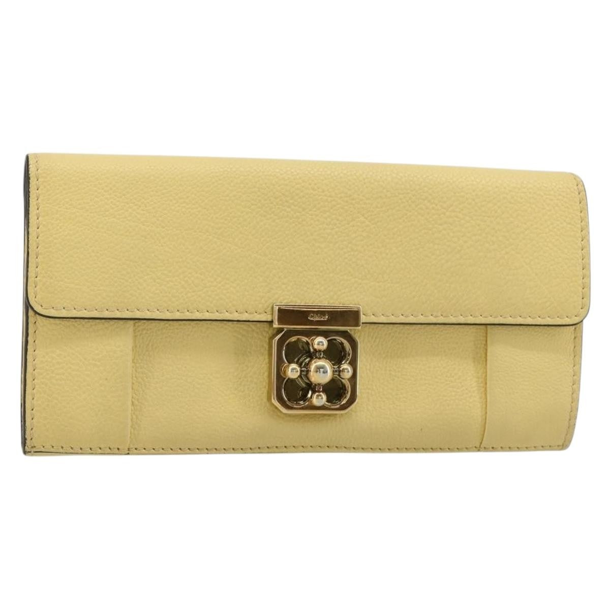Chloe Marcie Continental Leather Yellow Leather Wallets Accessory (Pre-Owned)