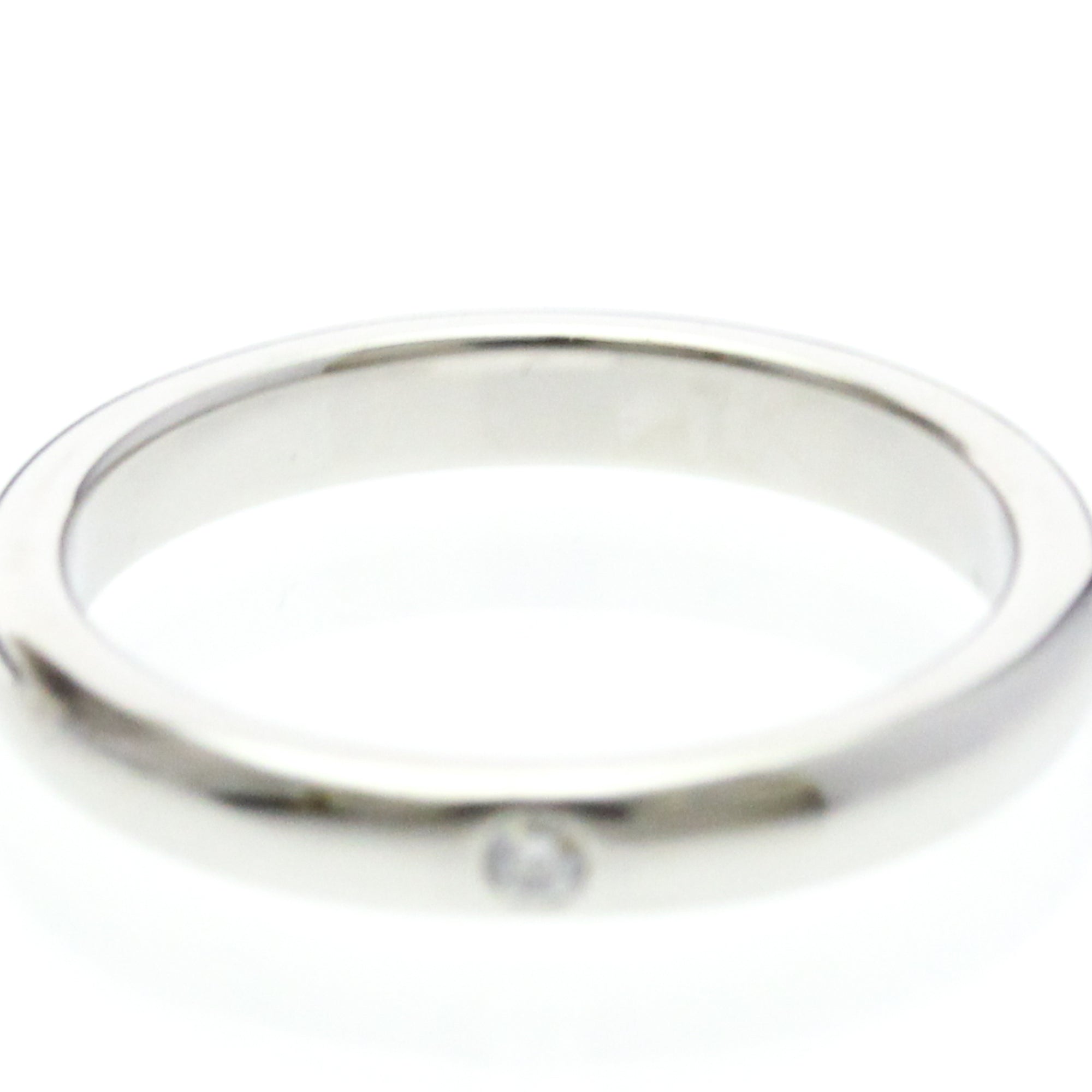 Tiffany & Co. Elsa Peretti 1 Diamond Stacking Band 950 Platinum With Diamond Silver Platinum Ring Jewelry (Pre-Owned)