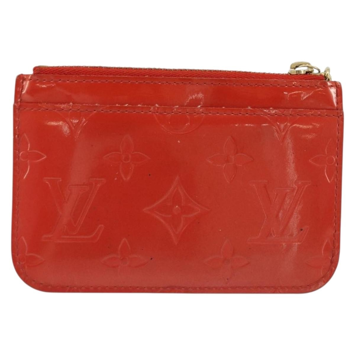 Louis Vuitton Pochette Clés Nm Monogram Vernis Patent Leather Orange Patent_Leather Wallets Accessory (Pre-Owned)
