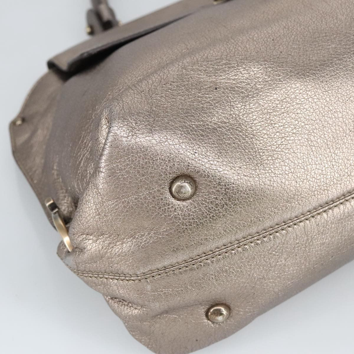 Salvatore Ferragamo Sofia Satchel Leather Silver Leather Handbag (Pre-Owned)