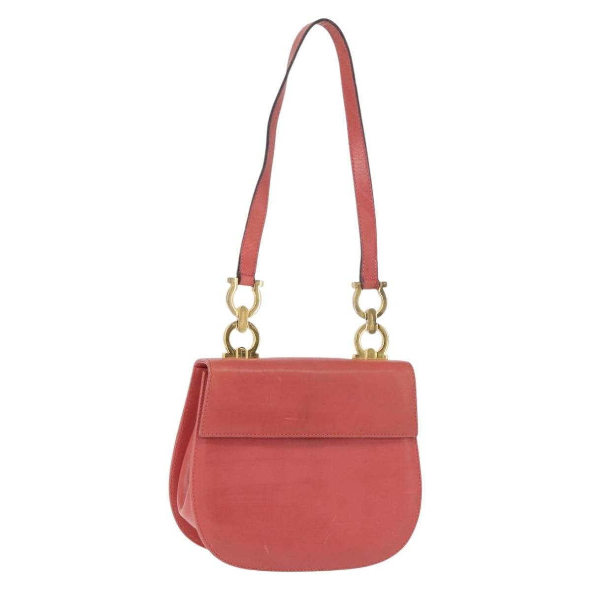 Salvatore Ferragamo Gancini Leather Pink Leather Shoulder Bag Bag (Pre-Owned)