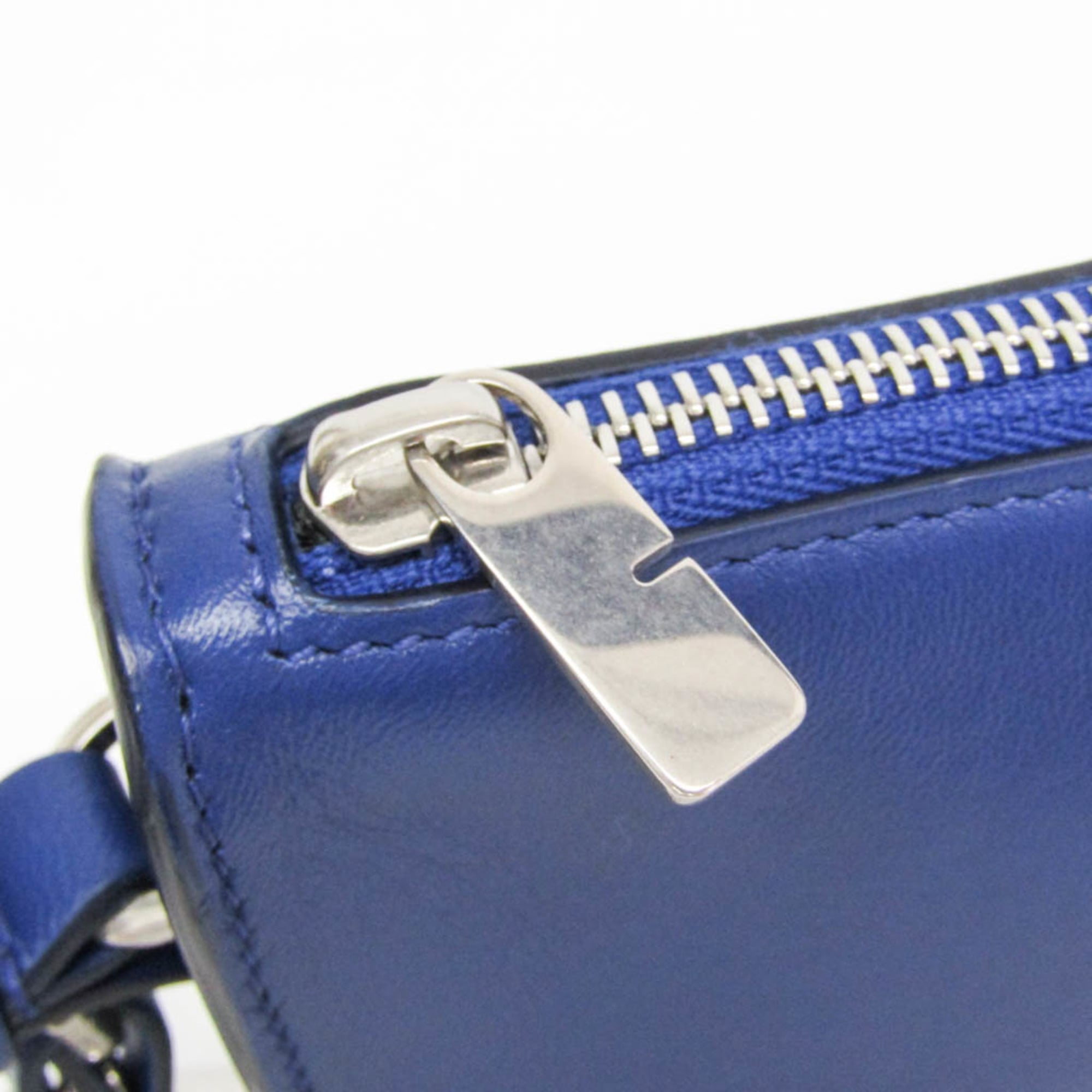 Burberry Shield Sling Leather Blue Leather Shoulder Bag Bag (Pre-Owned)