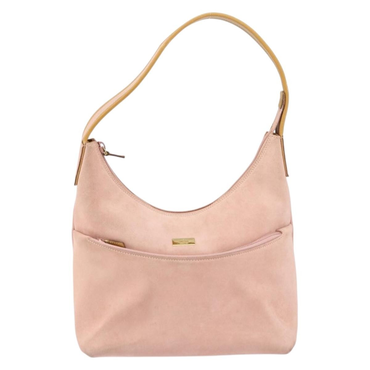 Gucci Vintage Suede Pink Suede Handbag (Pre-Owned)