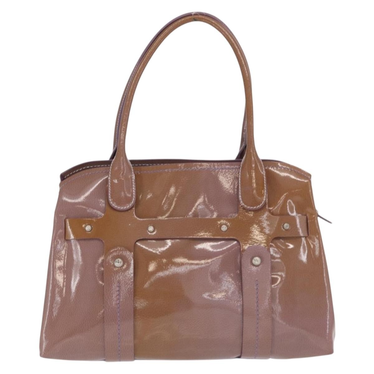 Salvatore Ferragamo Vintage Patent Leather Purple Patent_Leather Handbag (Pre-Owned)