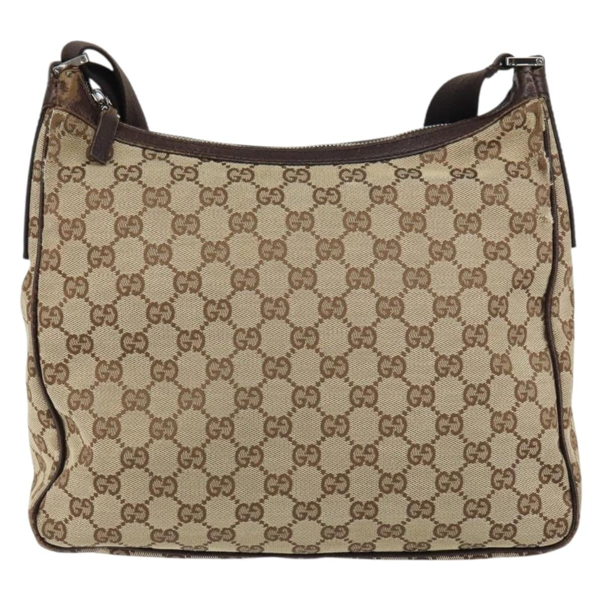 Gucci Gg Canvas Canvas Beige Canvas Shoulder Bag Bag (Pre-Owned)