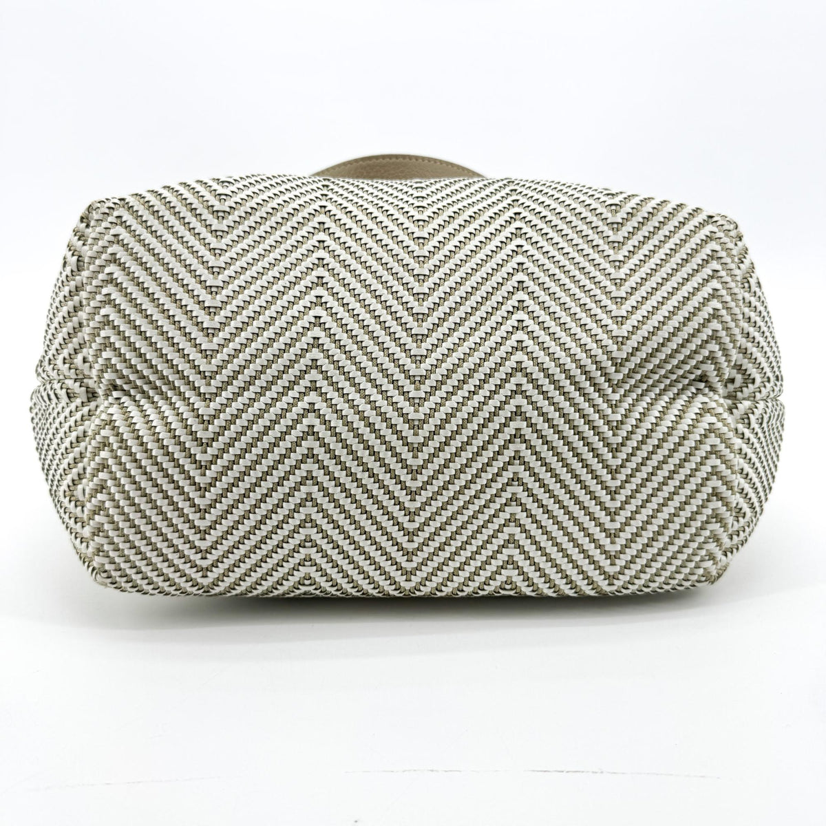 Hermes Chennai Woven Leather And Canvas White Canvas Tote Bag Bag (Pre-Owned)