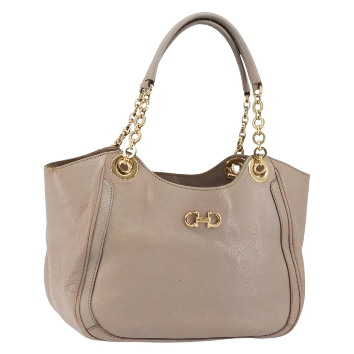 Salvatore Ferragamo Gancini Leather Pink Leather Handbag (Pre-Owned)
