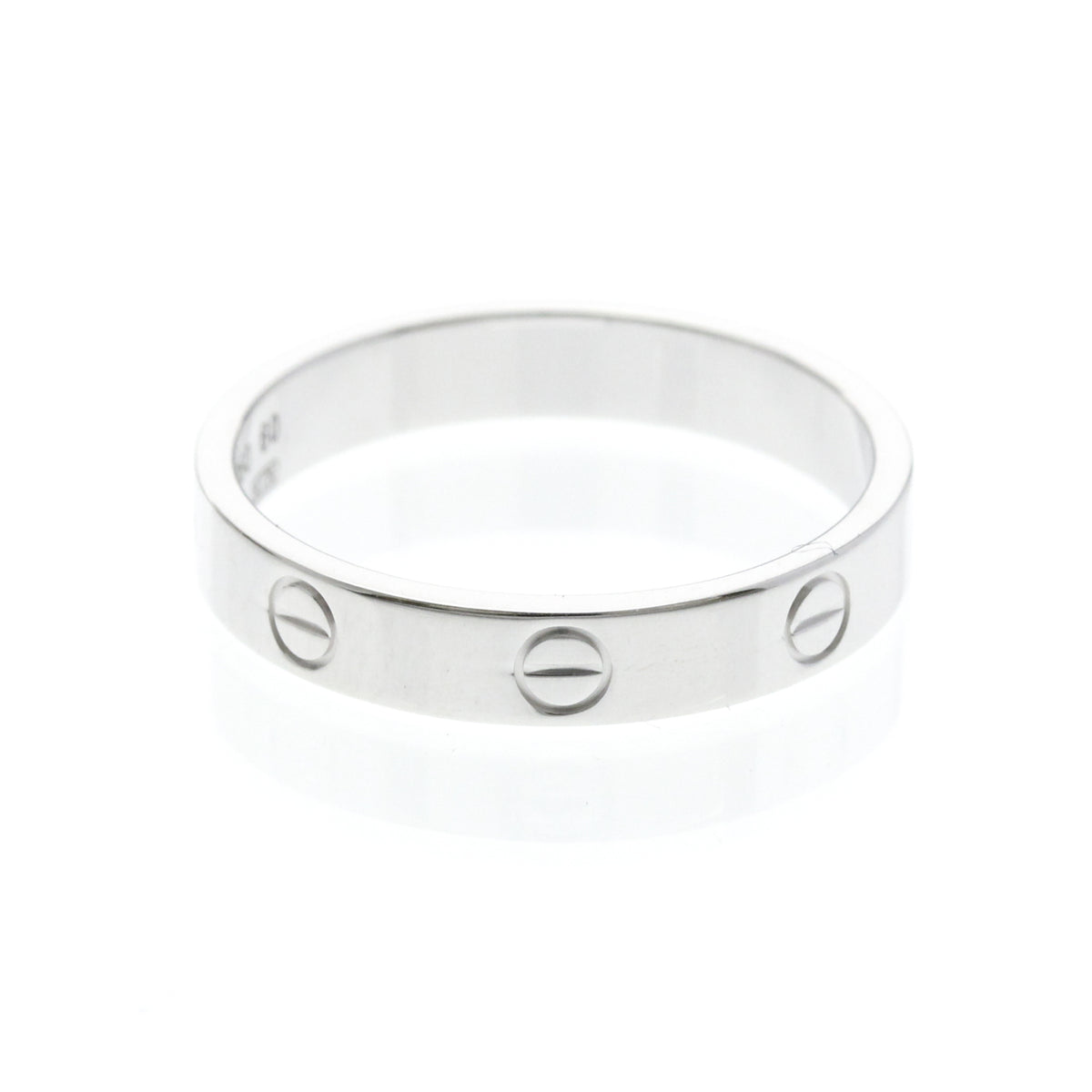 Cartier Love Wedding Band 18K White Gold Silver White_Gold Ring Jewelry (Pre-Owned)