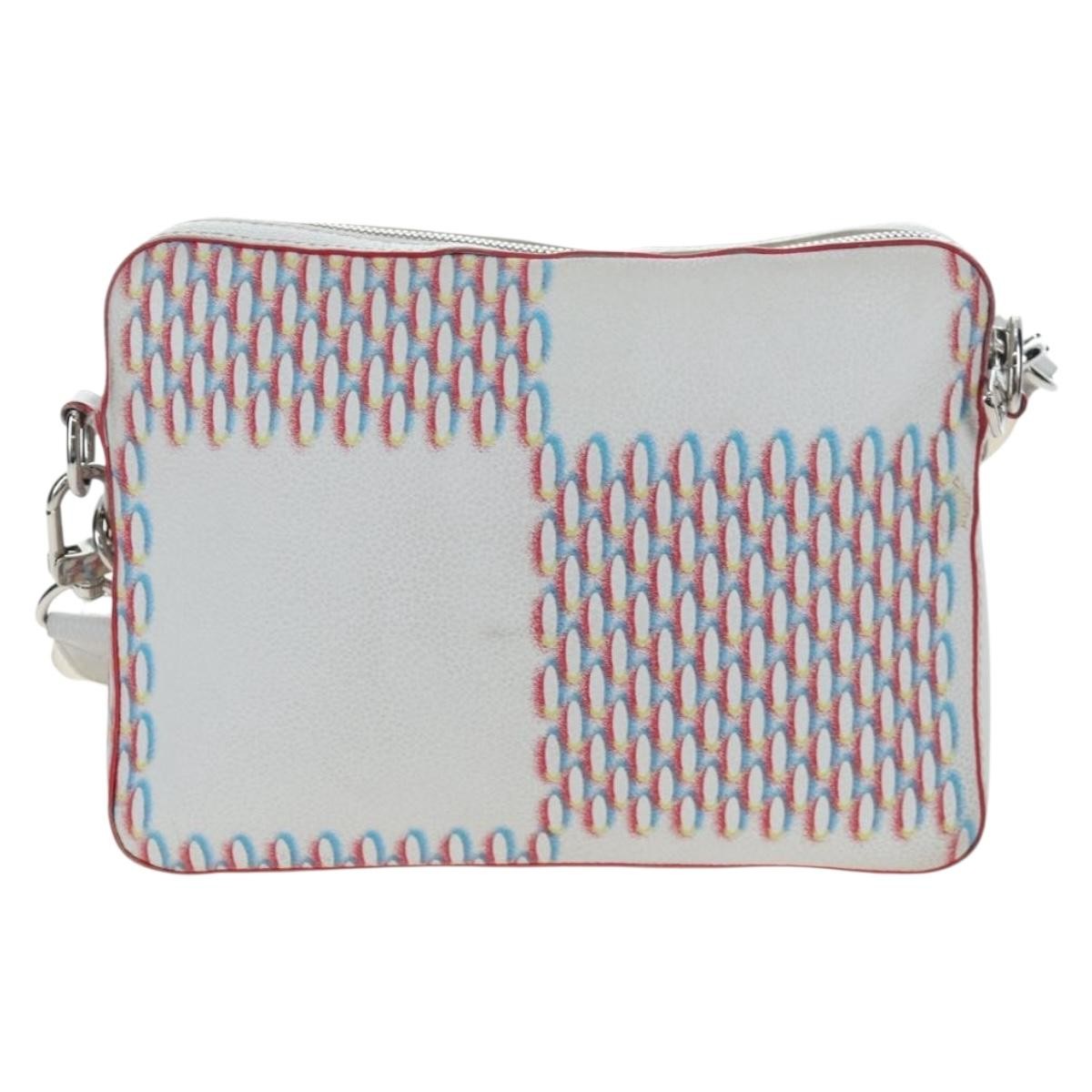 Louis Vuitton Trio Messenger Limited Edition Damier Spray Leather White Canvas Handbag (Pre-Owned)