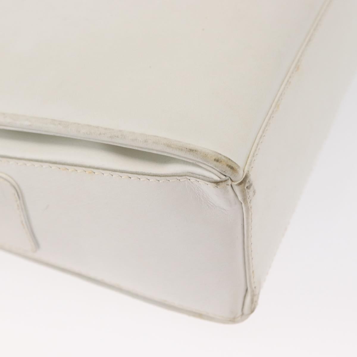 Celine Vintage Leather White Leather Shoulder Bag Bag (Pre-Owned)