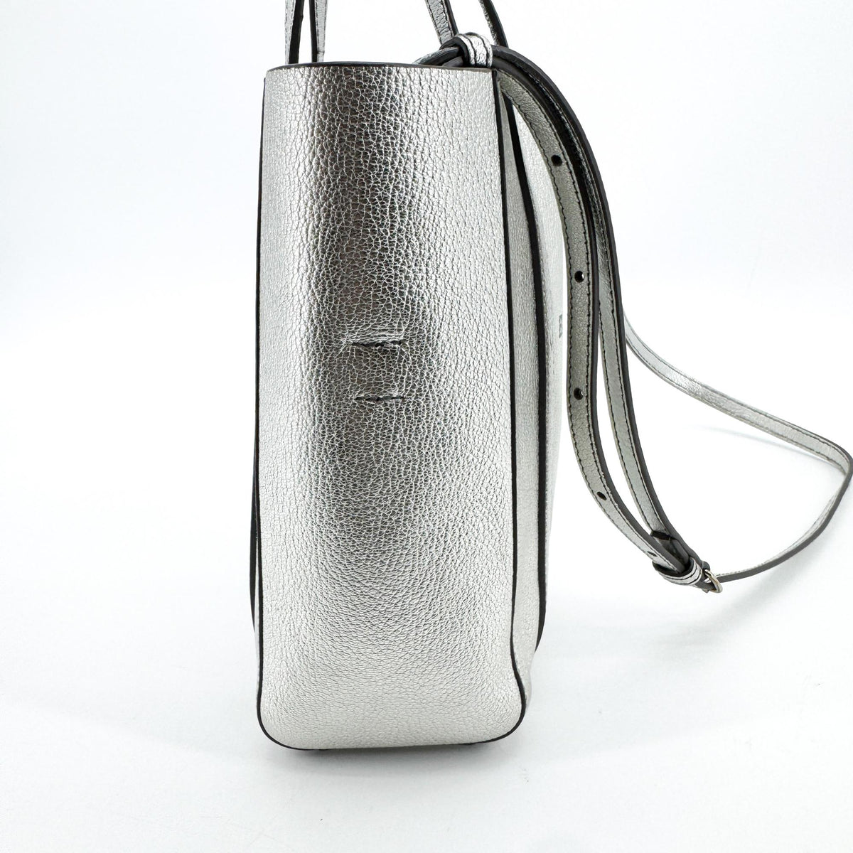 Balenciaga Everyday Patent Silver Leather Tote Bag Bag (Pre-Owned)
