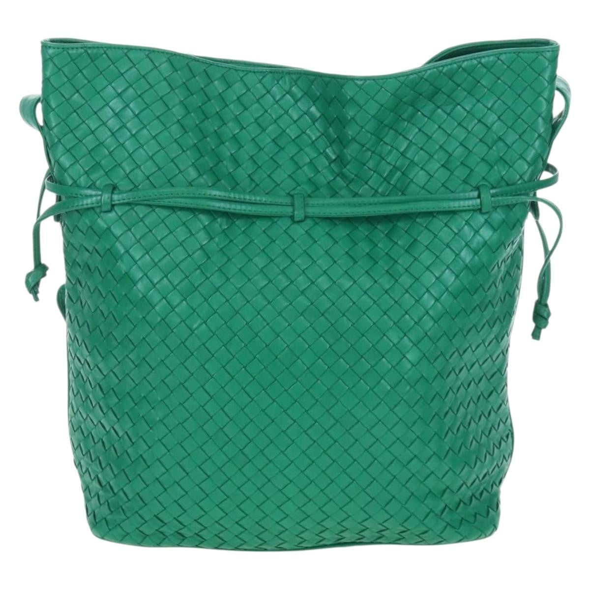 Bottega Veneta Intrecciato Shoulder Leather Green Leather Shoulder Bag Bag (Pre-Owned)