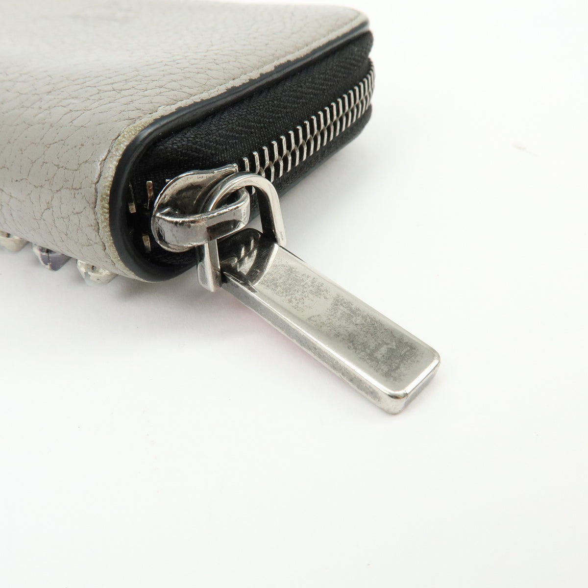 Christian Louboutin Panettone Coin Purse Spiked Leather Beige Leather Wallets Accessory (Pre-Owned)
