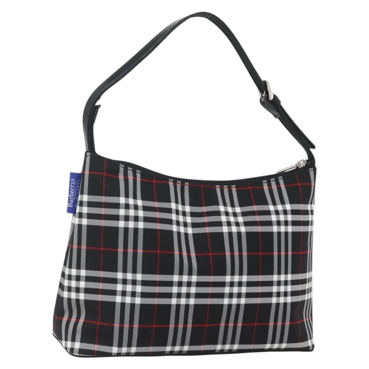 Burberry Nova Check Nylon Black Nylon Handbag (Pre-Owned)