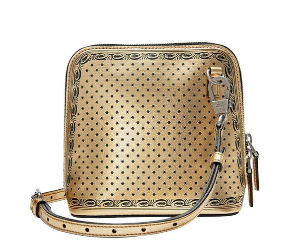 Gucci White/Gold Leather Guccy Mini Crossbody Bag
