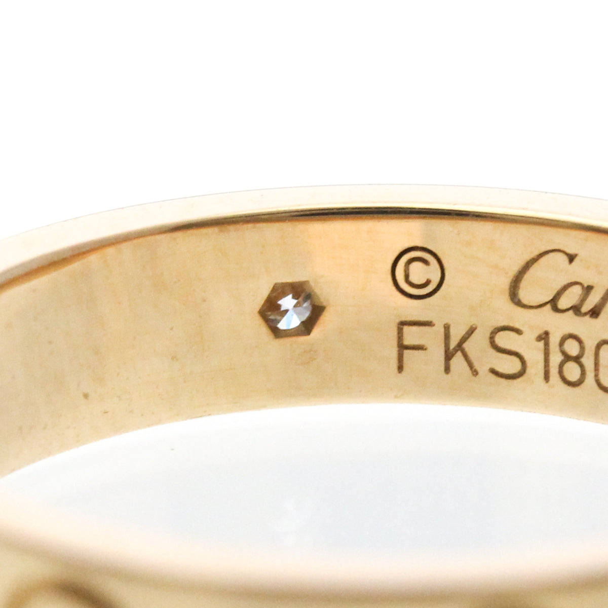 Cartier Love Wedding Band 1 Diamond 18K Rose Gold With Diamond Gold Pink_Gold Ring Jewelry (Pre-Owned)
