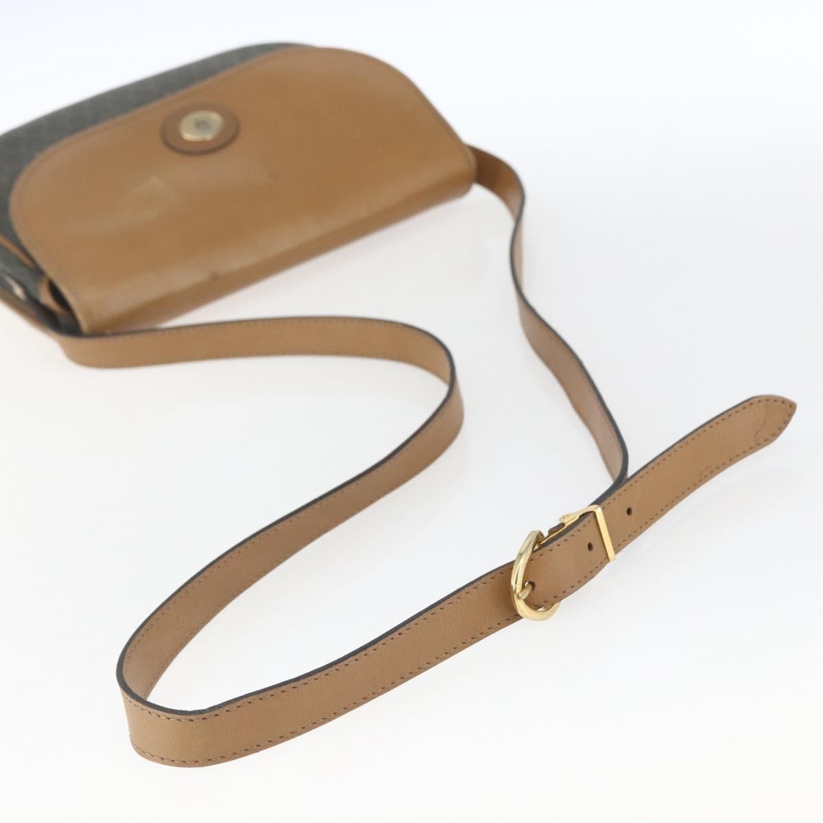 Christian Dior Vintage Honeycomb Flap Canvas And Leather Khaki Canvas Shoulder Bag Bag (Pre-Owned)