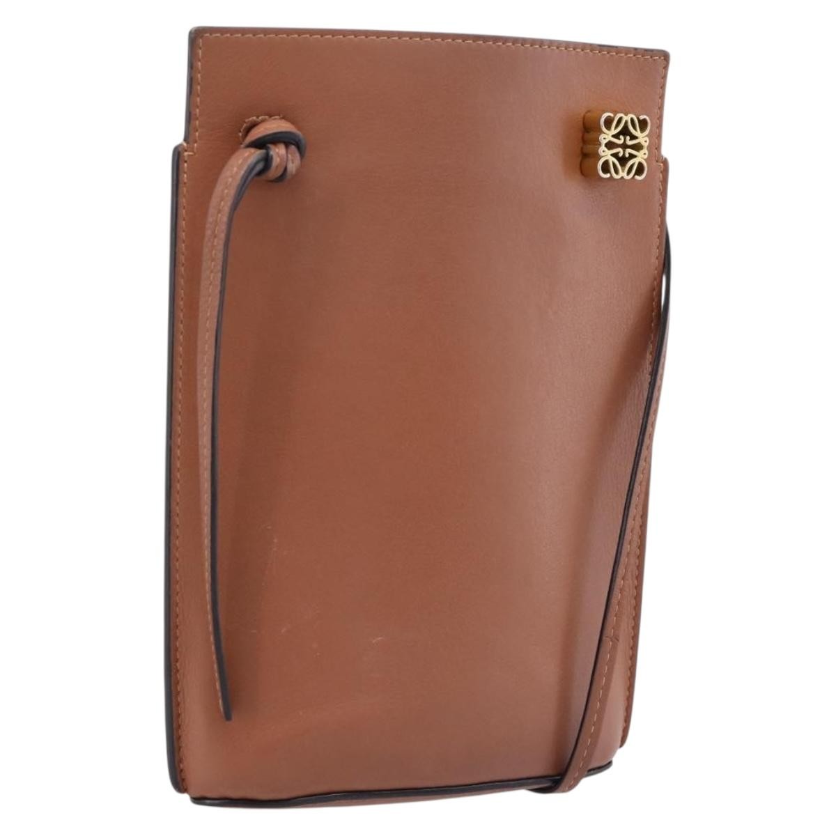 Loewe Dice Pocket Leather Brown Leather Crossbody Bag Bag (Pre-Owned)