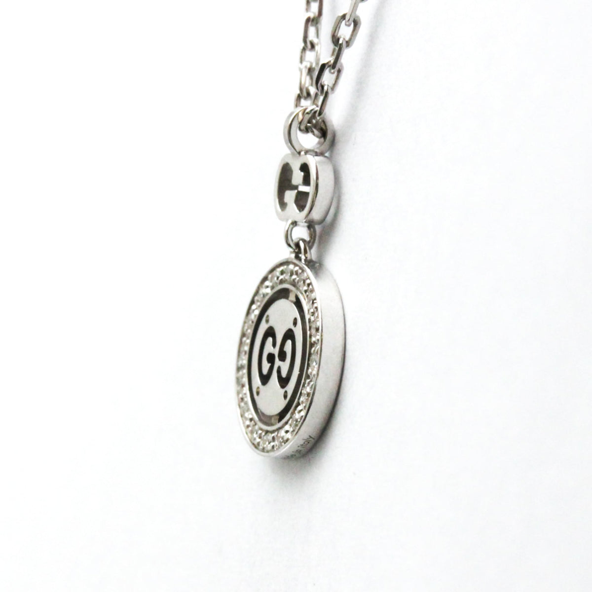 Gucci Icon Twirl 18K White Gold With Diamonds Silver White_Gold Necklace Jewelry (Pre-Owned)
