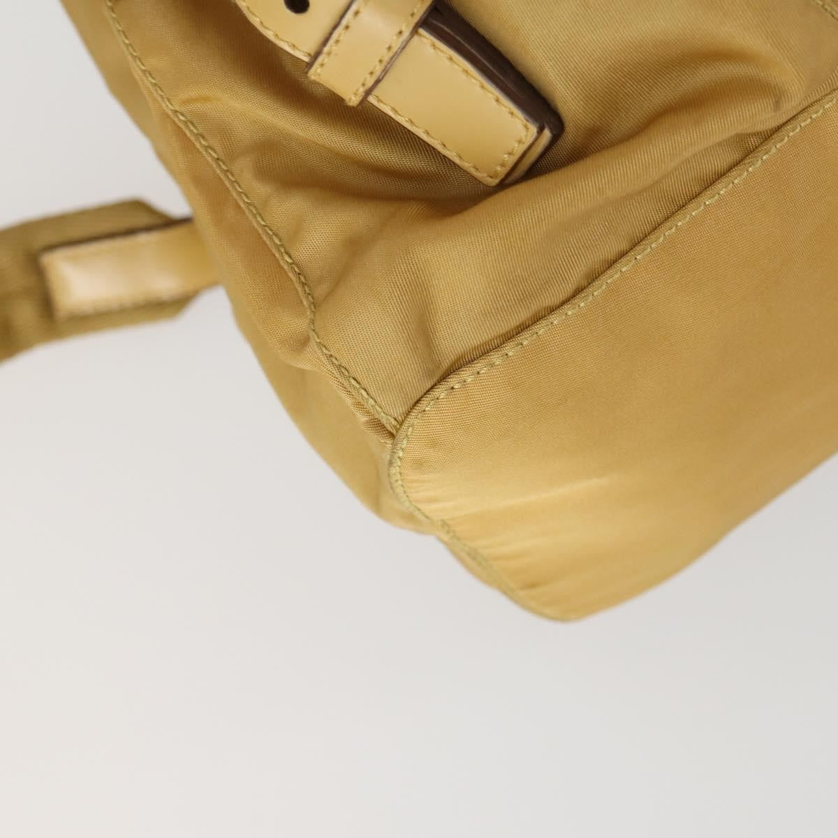 Off White Double Front Pocket Printed Canvas Beige Nylon Backpack Bag (Pre-Owned)