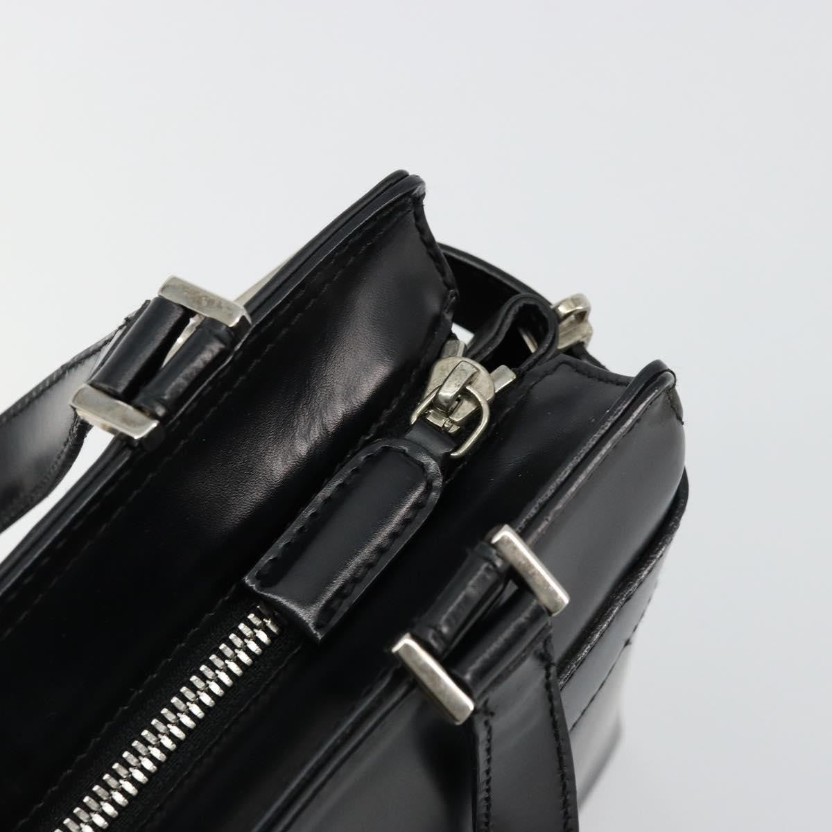 Salvatore Ferragamo Double Gancini Side Buckle Leather Black Leather Tote Bag Bag (Pre-Owned)