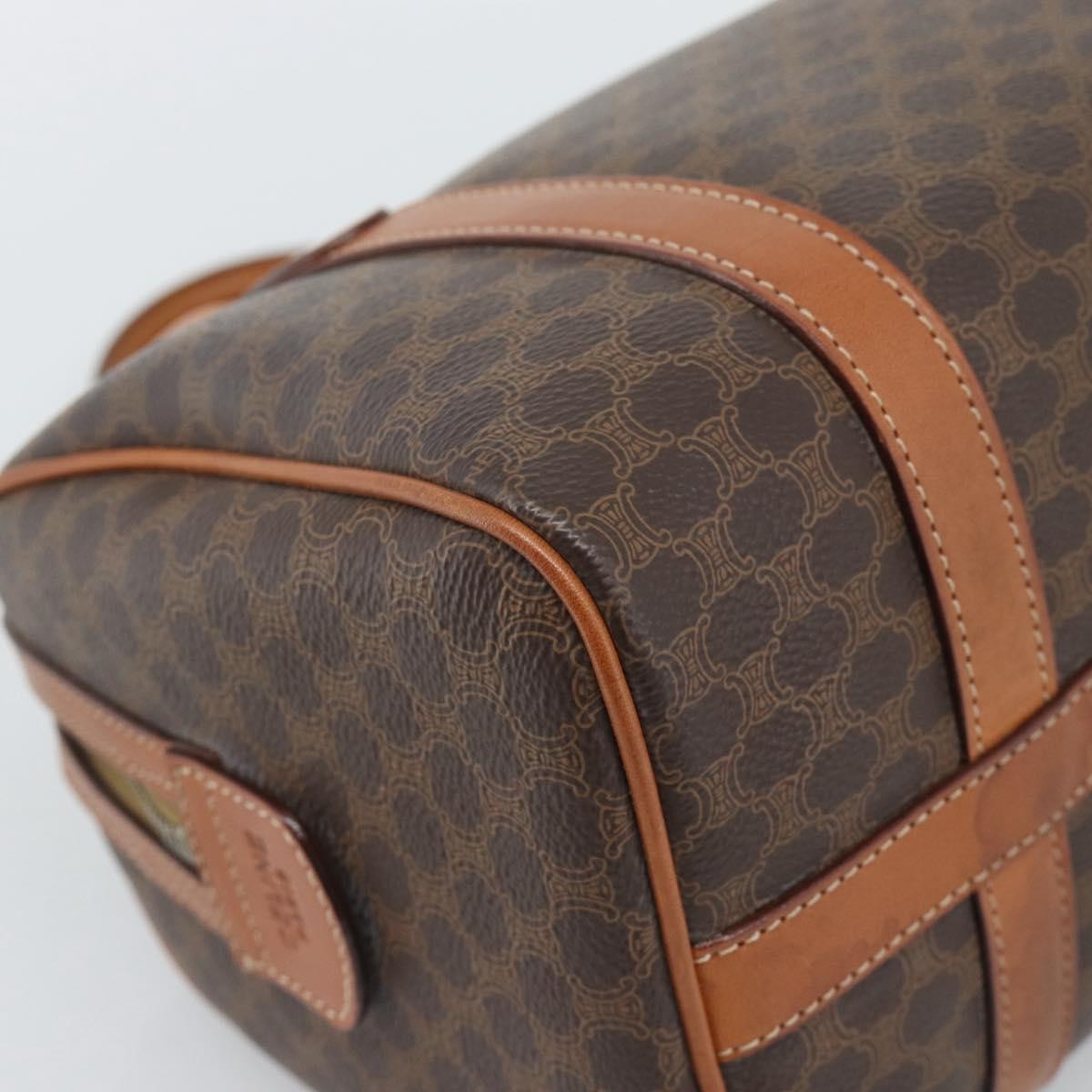 Celine Boston Macadam Canvas Brown Pvc Travel Bag Bag (Pre-Owned)