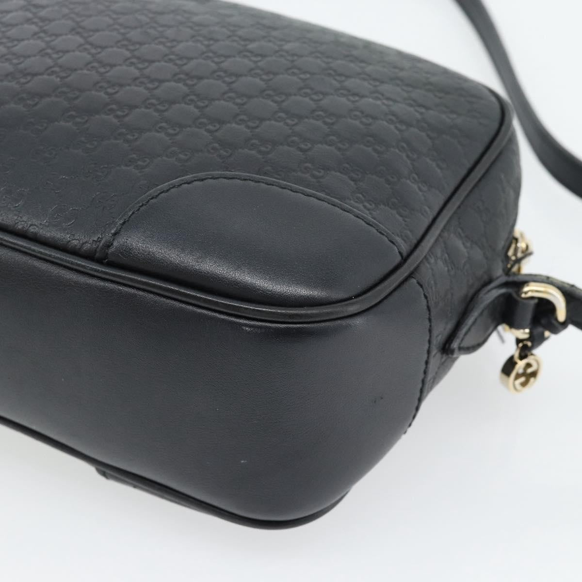 Gucci Bree Microguccissima Motif Gg Black Leather Shoulder Bag Bag (Pre-Owned)