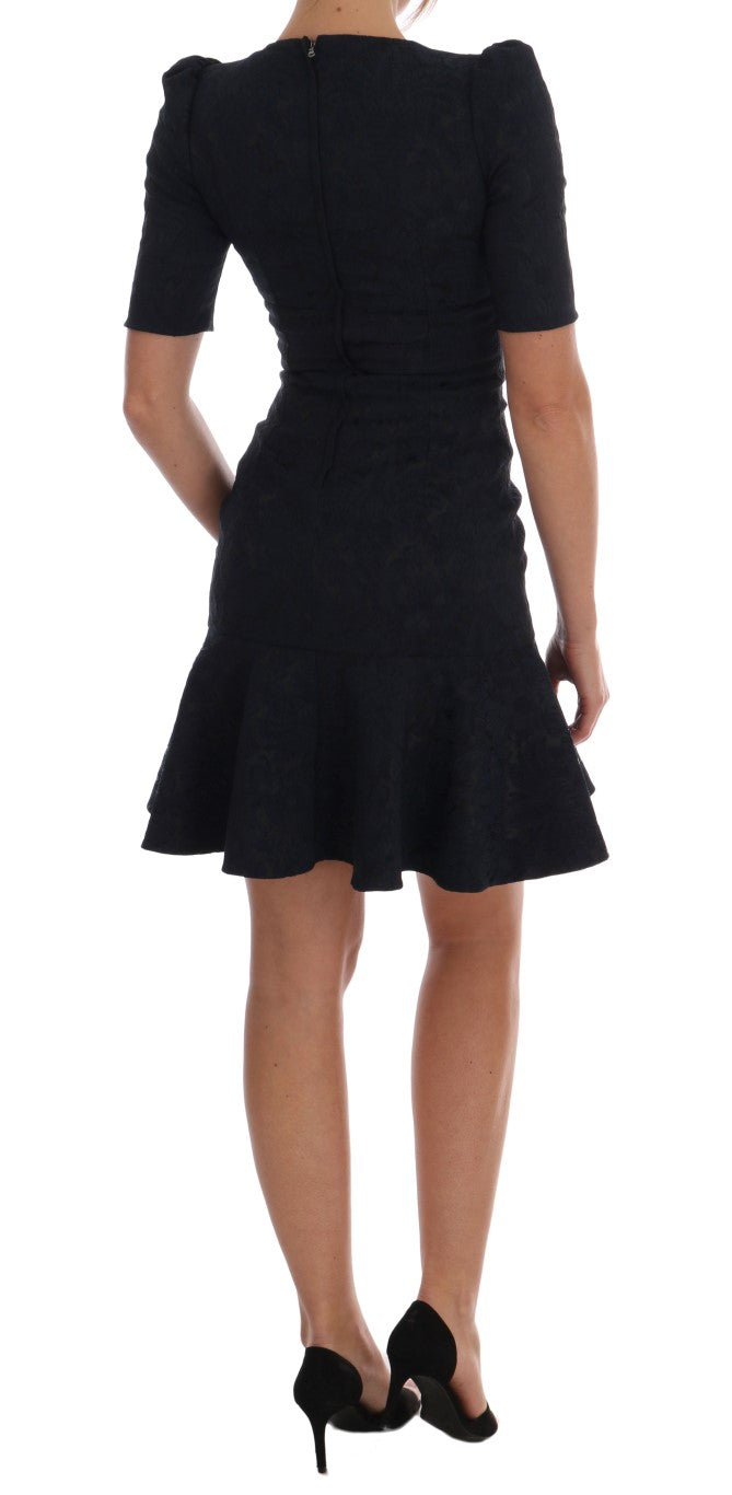 Dolce & Gabbana Black Blue Flare Mini Women's Dress