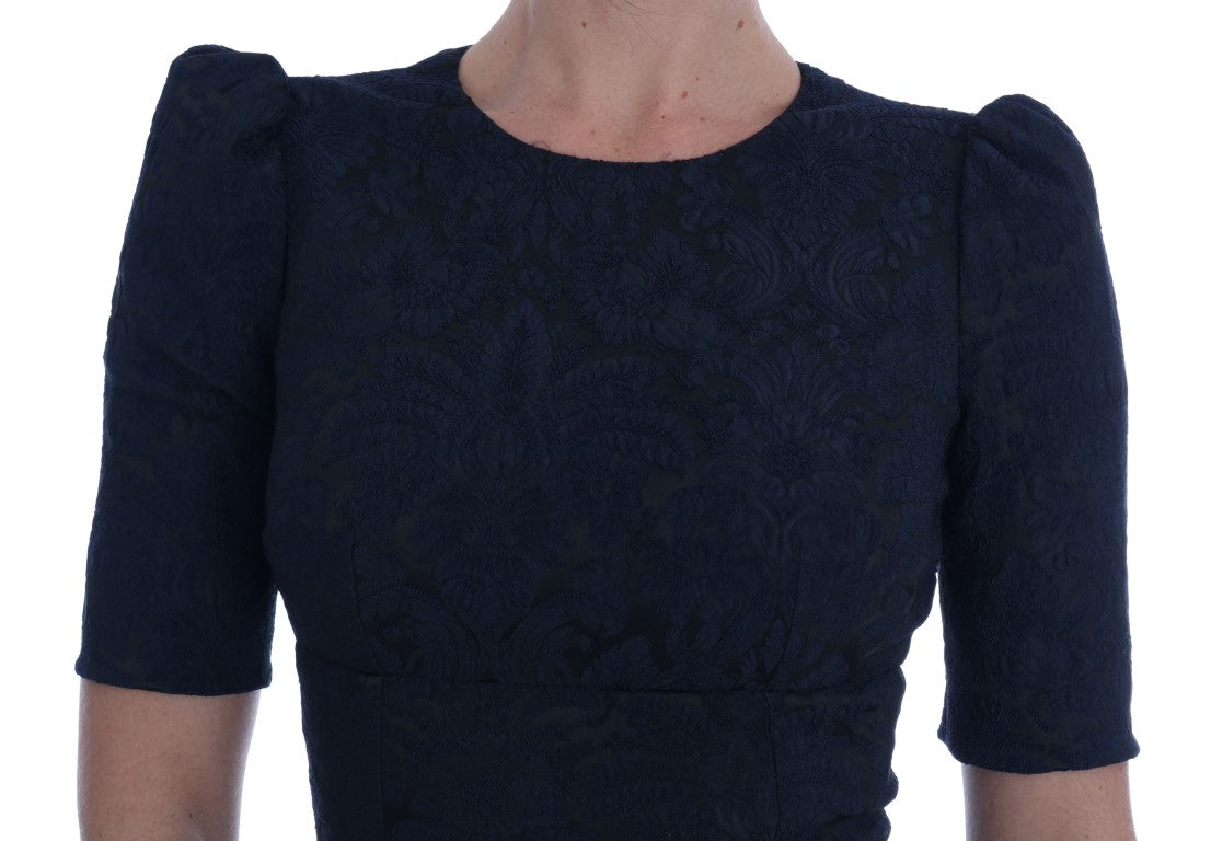 Dolce & Gabbana Black Blue Flare Mini Women's Dress