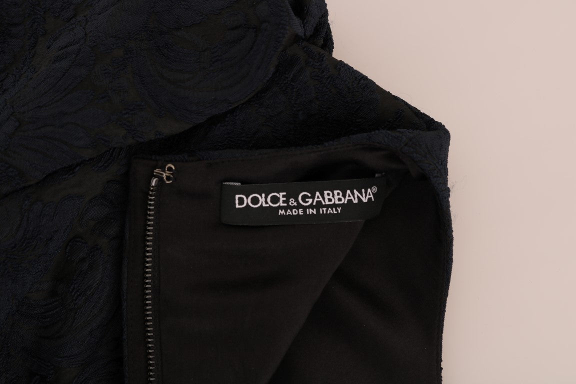Dolce & Gabbana Black Blue Flare Mini Women's Dress