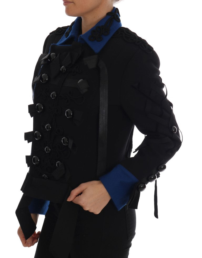 Dolce & Gabbana Black Wool Trench Women's Jacket