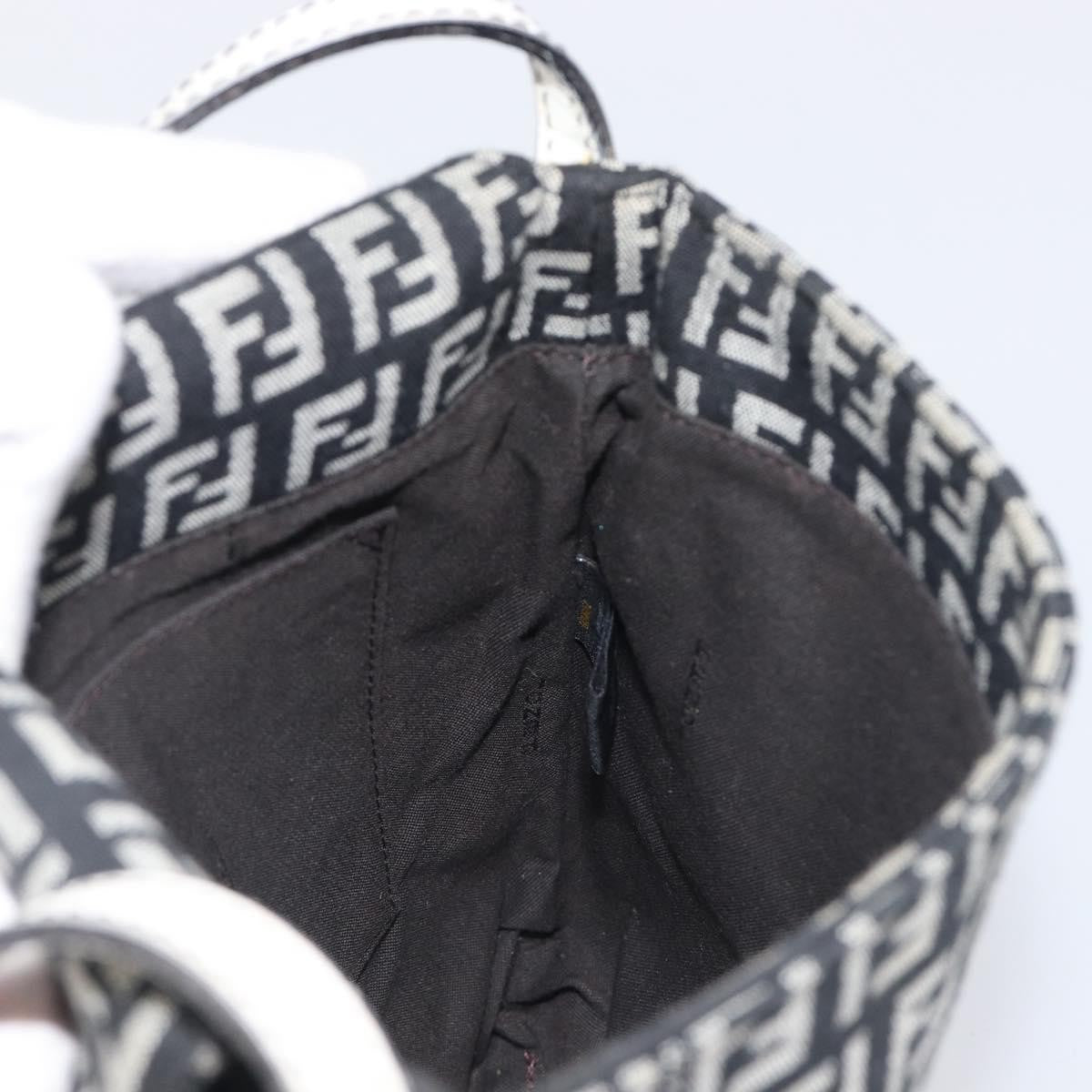Fendi Vintage Flap Zucchino Canvas Black Canvas Crossbody Bag Bag (Pre-Owned)