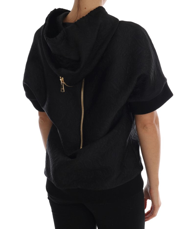 Dolce & Gabbana Black Fairy Tale Crystal Hooded Women's Sweater